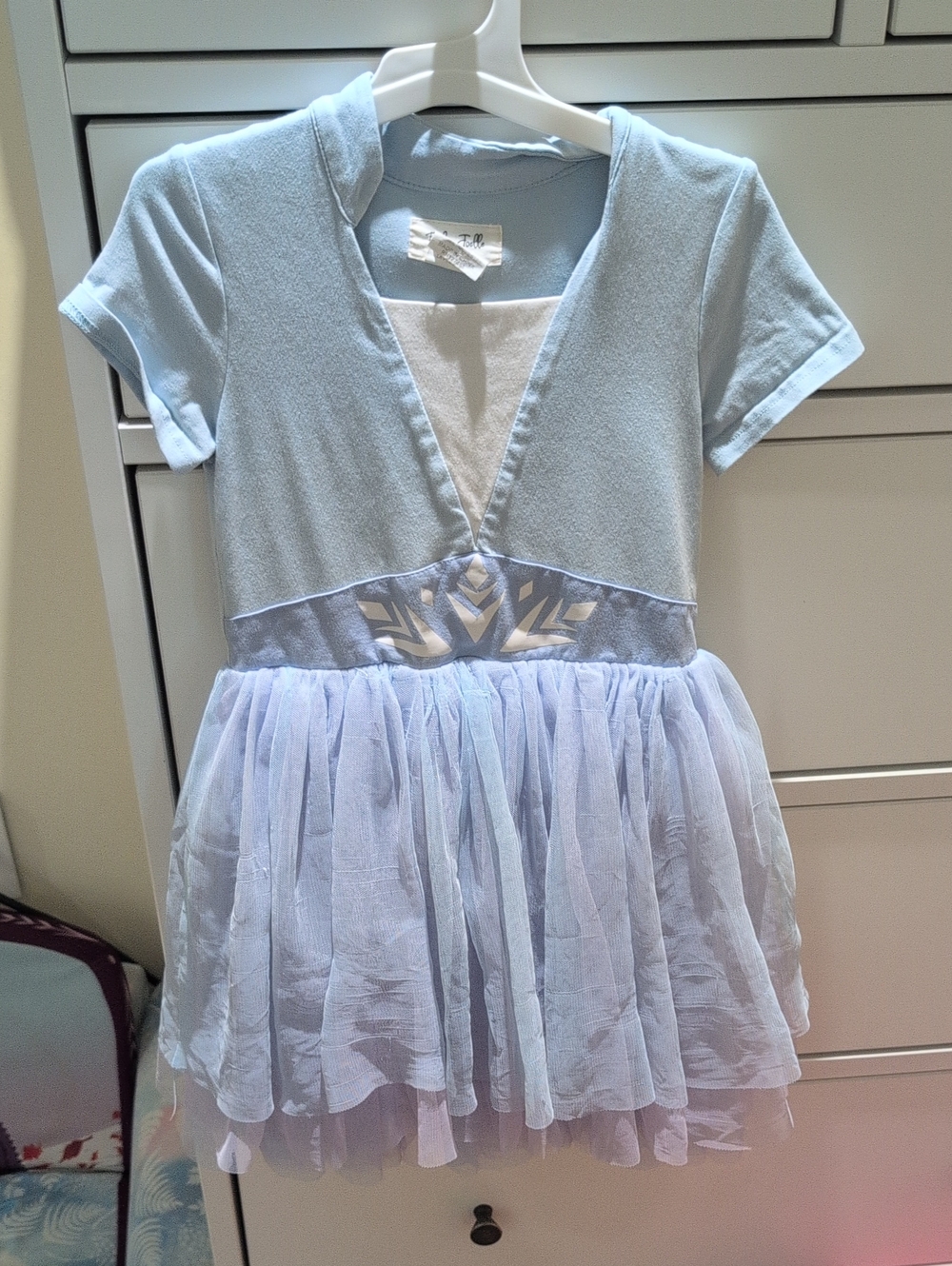 Girls' Light Blue Superhero Tulle Dress-Up Costume